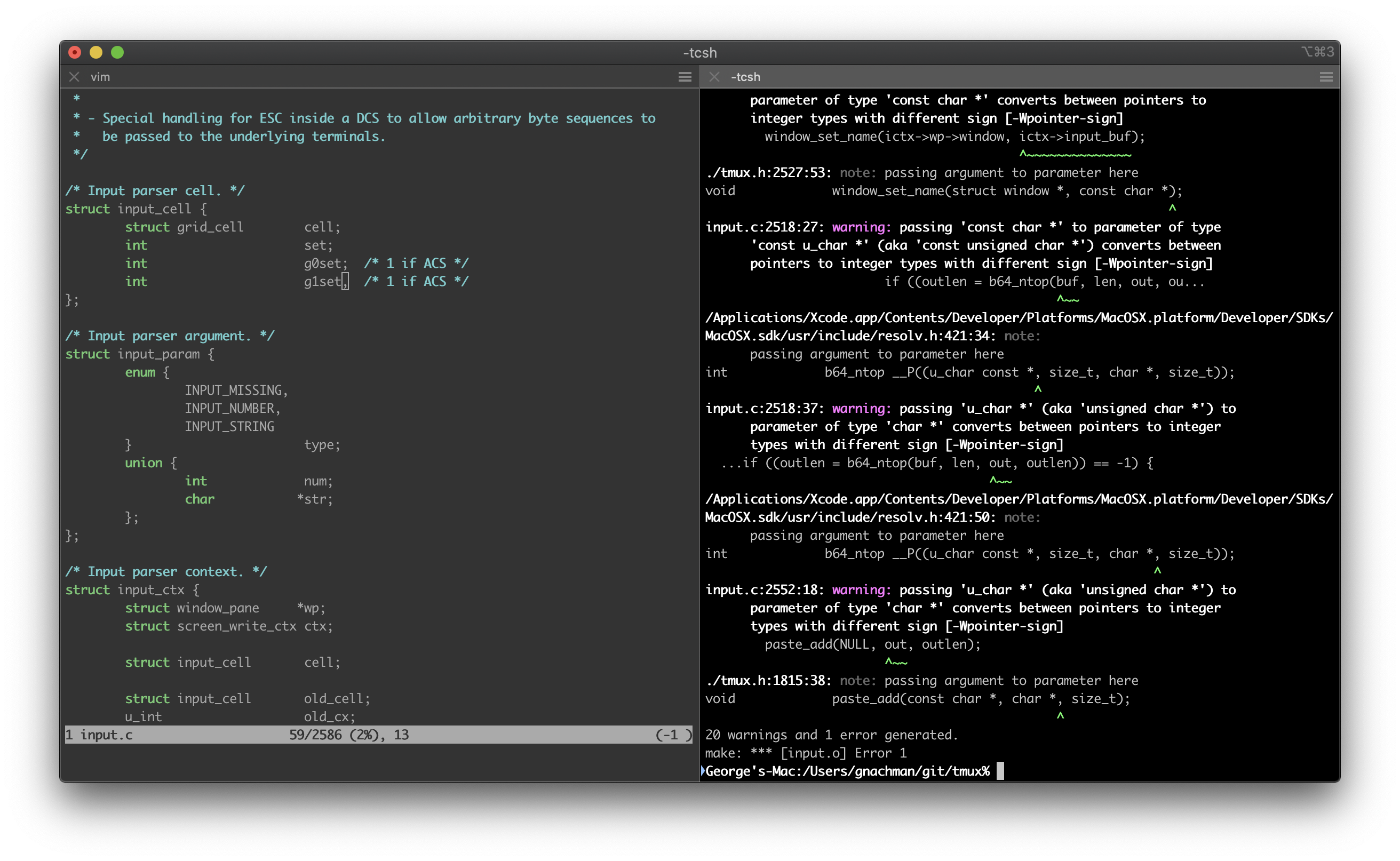 iTerm2の公式紹介画面（編集部の実機テストではありません）