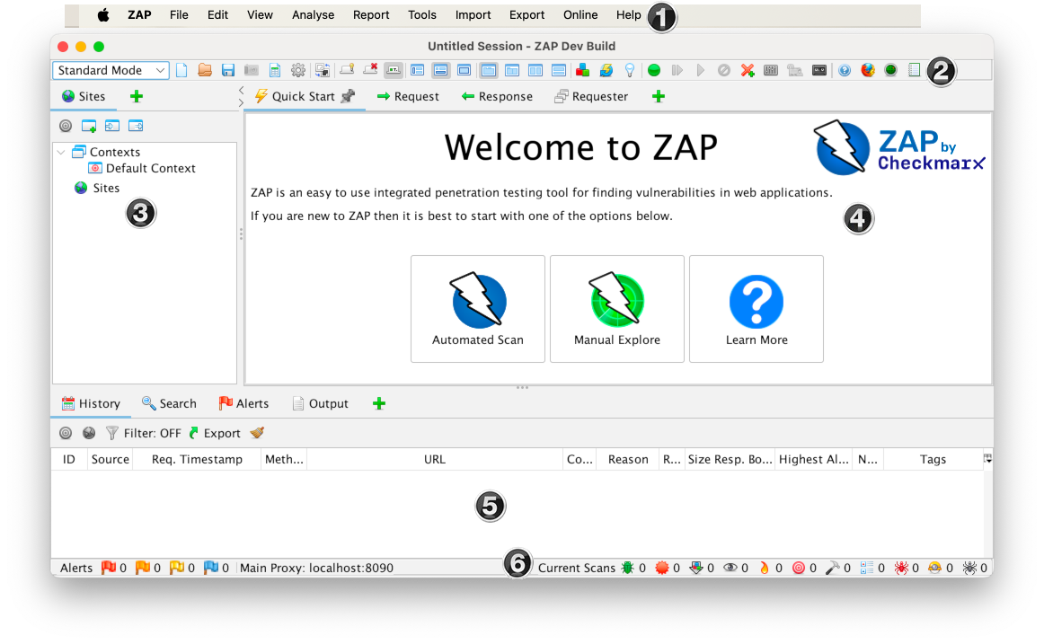 ZAP公式入門資料のDev Build参考画面（現在版の実測ではありません）