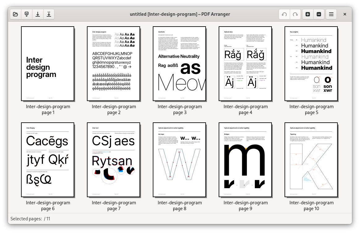 pdf-arranger 公式サイトの画面例（バージョン未確認）