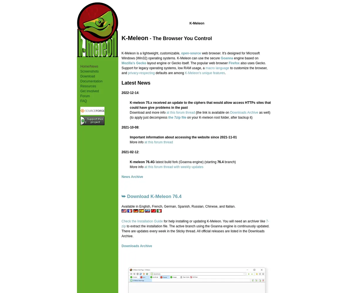 公式サイト スクリーンショット