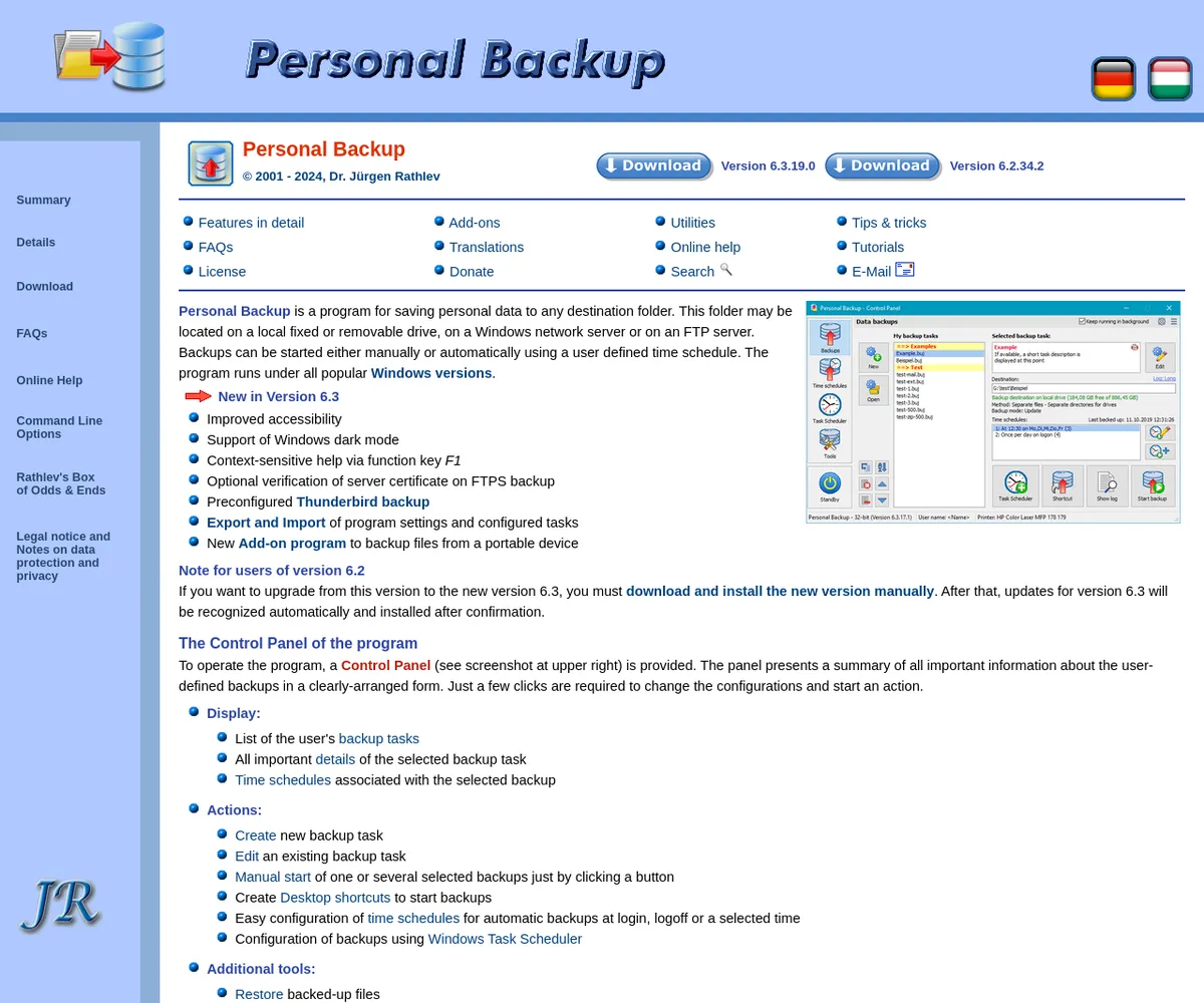 公式サイト スクリーンショット